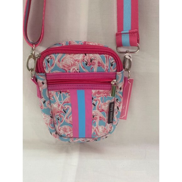 NWT Simply Southern  Flamingo Pink & Blue Neobag  Mini Crossbody - Picture 3 of 6